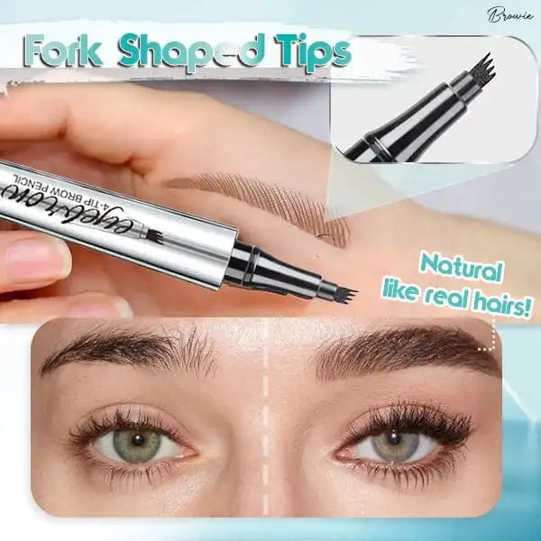 3D Waterproof Microblading Eyebrow Pen 4 Fork Tip Pencil
